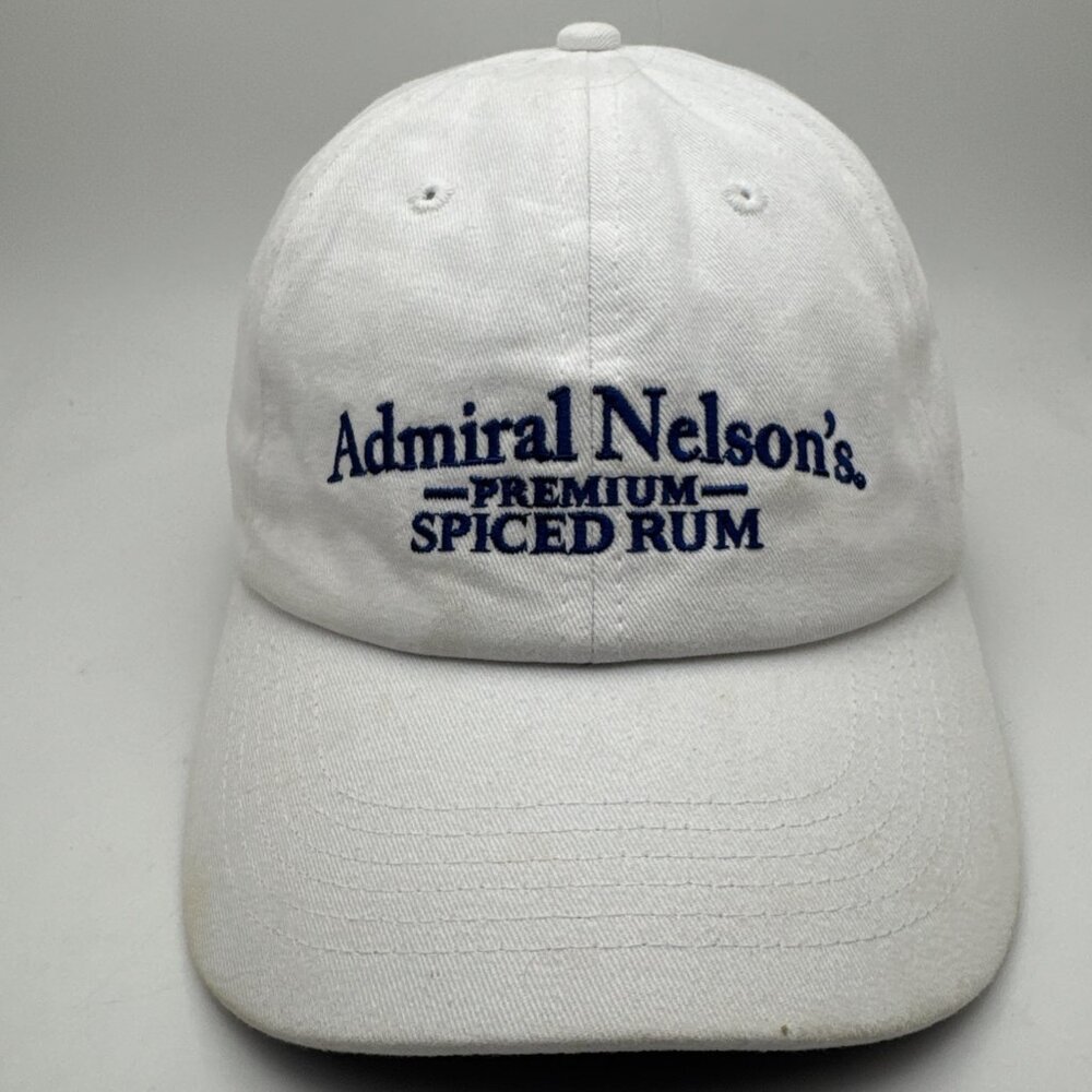 ADMIRAL NELSON'S PREMIUM SPICED RUM HAT BASEBALL CAP WHITE BLUE BRAND